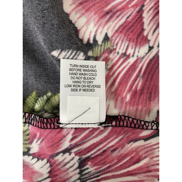 Signature by Robbie Bee Dress Women's Size M Black Floral Office Bow Tie Waist - Picture 4 of 14